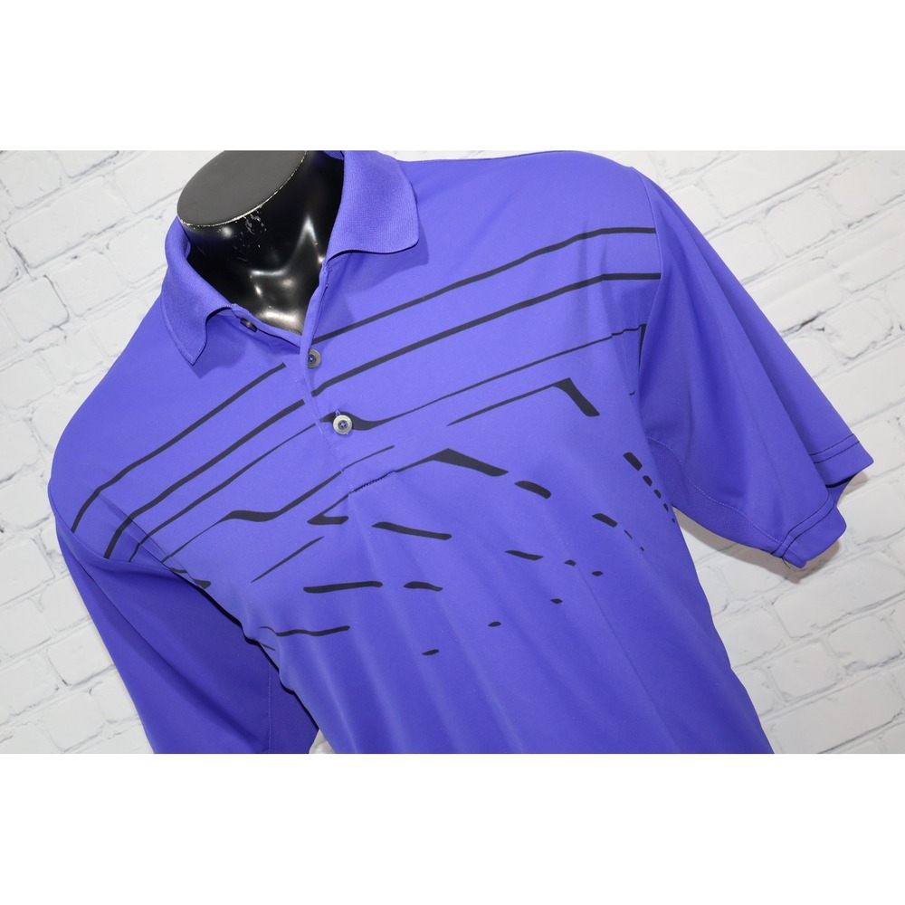 Adidas Golf Polo Shirt Mens XL Purple Graphic Print Short Sleeve Performance **